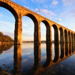 view of the royal border bridge spanning the river tweed in northumberland england